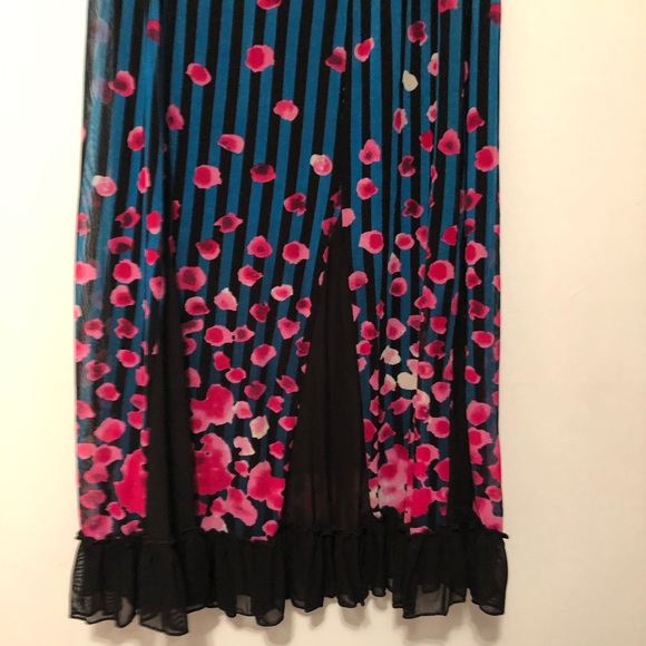 Ladies Teal, black and pink Maxi Skirt - Picture 4 of 4